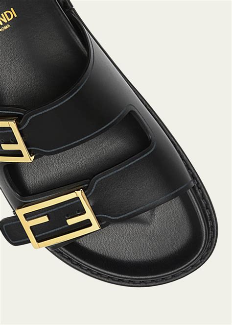 fendi buckle slide|fendi leather slides.